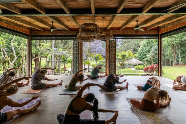 Yoga Retreat Participants enjoying yoga on a yoga retreat in Byron Bay, NSW